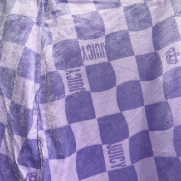 Juicy couture lilac checkered mid rise straight leg velour sweatpants - Picture 7 of 11